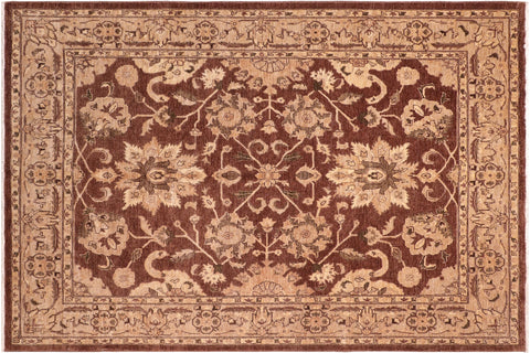 handmade Traditional Kafkaz Brown Tan Hand Knotted RECTANGLE 100% WOOL area rug 8x10