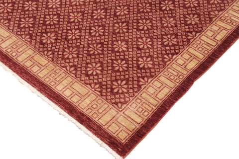 handmade Transitional Kafkaz Red Lt. Gold Hand Knotted RECTANGLE 100% WOOL area rug 9' x 12'