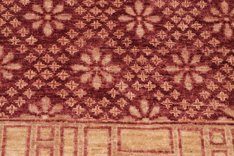 handmade Transitional Kafkaz Red Lt. Gold Hand Knotted RECTANGLE 100% WOOL area rug 9' x 12'