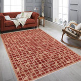 handmade Transitional Kafkaz Red Lt. Tan Hand Knotted RECTANGLE 100% WOOL area rug 8 x 10