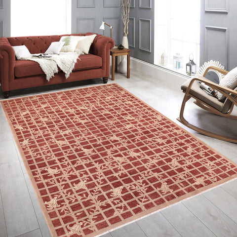 handmade Modern Kafkaz Red Lt. Tan Hand Knotted RECTANGLE 100% WOOL area rug 8' x 10'