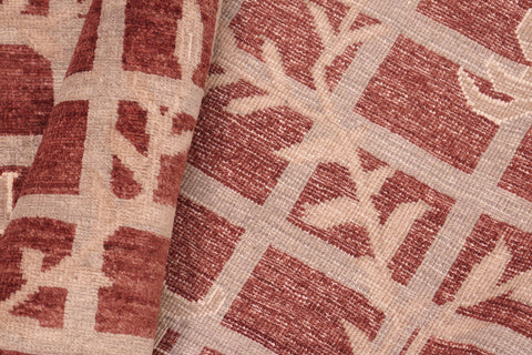 handmade Modern Kafkaz Red Lt. Tan Hand Knotted RECTANGLE 100% WOOL area rug 8' x 10'