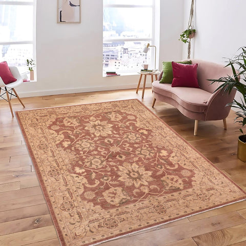 handmade Traditional Kafkaz Brown Tan Hand Knotted RECTANGLE 100% WOOL area rug 8x10
