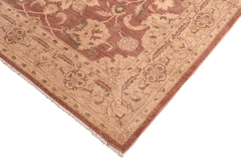 handmade Traditional Kafkaz Brown Tan Hand Knotted RECTANGLE 100% WOOL area rug 8x10