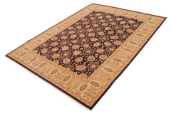 handmade Traditional Kafkaz Purple Lt. Tan Hand Knotted RECTANGLE 100% WOOL area rug 9X12