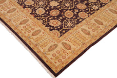 handmade Traditional Kafkaz Purple Lt. Tan Hand Knotted RECTANGLE 100% WOOL area rug 9X12