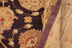 handmade Traditional Kafkaz Purple Lt. Tan Hand Knotted RECTANGLE 100% WOOL area rug 9X12