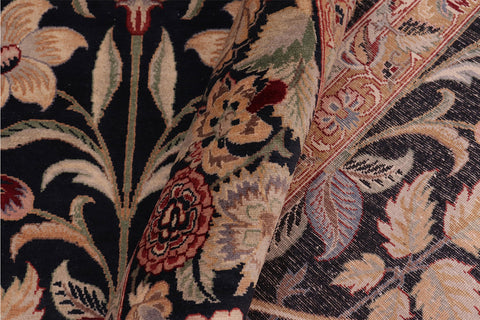 handmade Transitional Lily Black Green Hand Knotted RECTANGLE 100% WOOL area rug 8x10