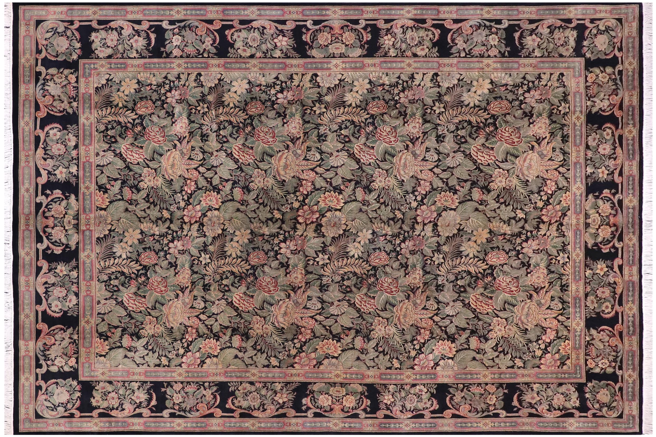 handmade Traditional Basarabian Black Black Hand Knotted RECTANGLE 100% WOOL area rug