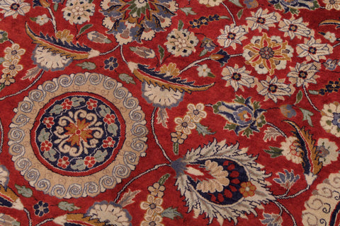 handmade Transitional Agra Tabriz Rust  Hand Knotted RECTANGLE 100% WOOL area rug 9x12