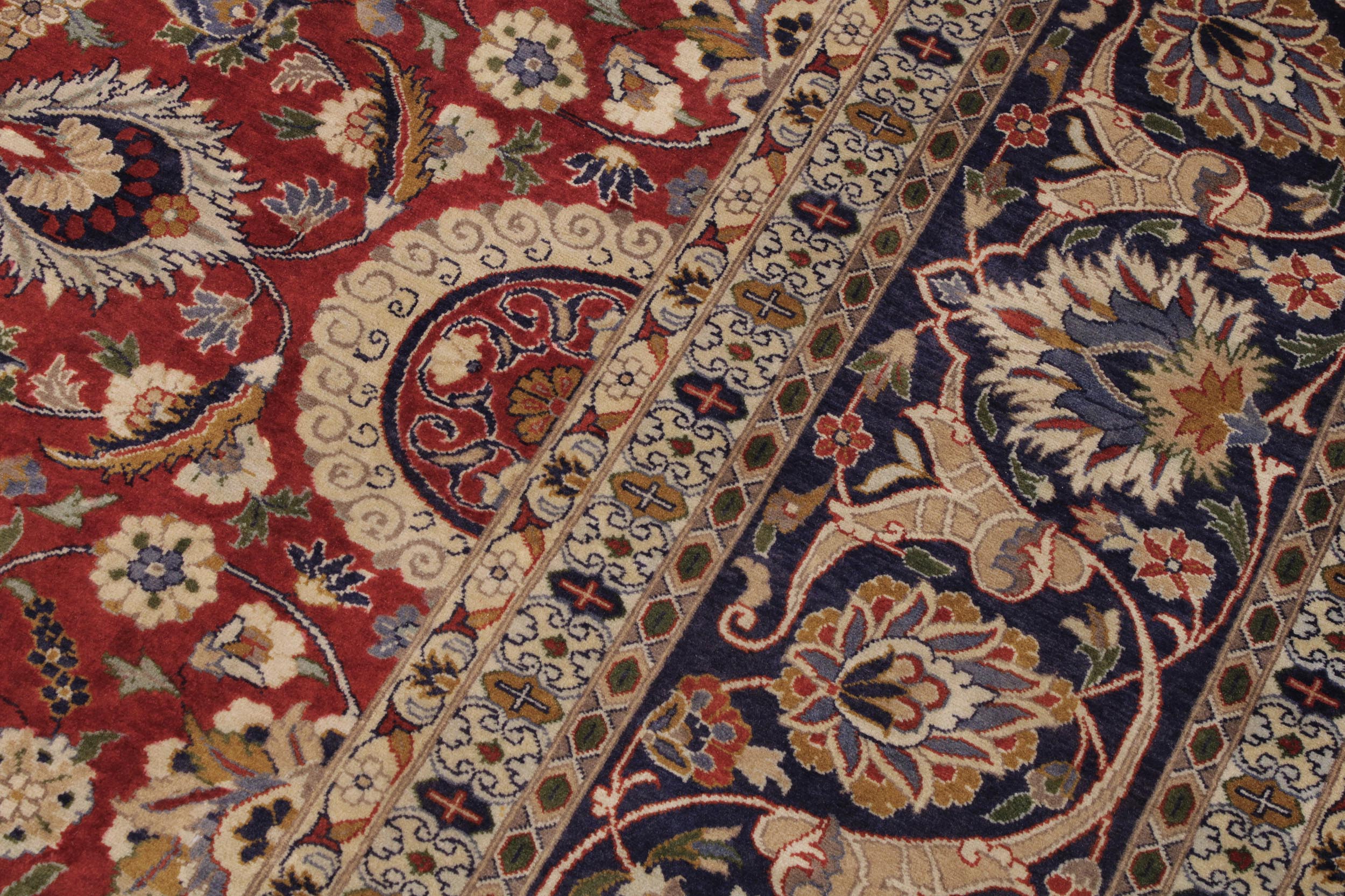 handmade Transitional Agra Tabriz Rust  Hand Knotted RECTANGLE 100% WOOL area rug 9x12