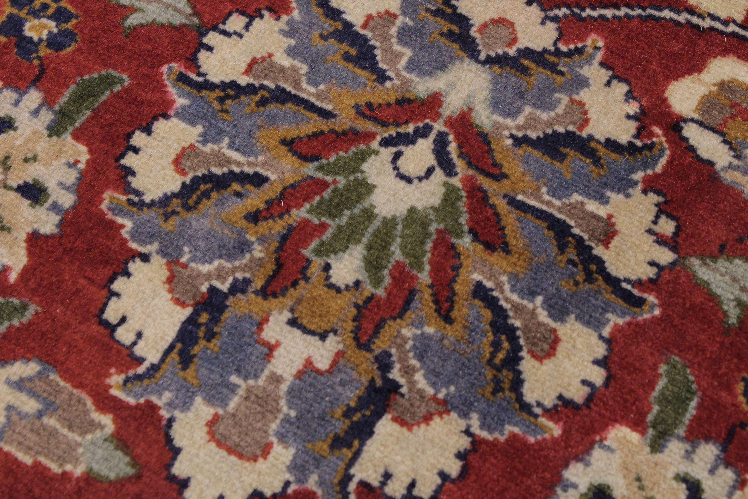 handmade Transitional Agra Tabriz Rust  Hand Knotted RECTANGLE 100% WOOL area rug 9x12