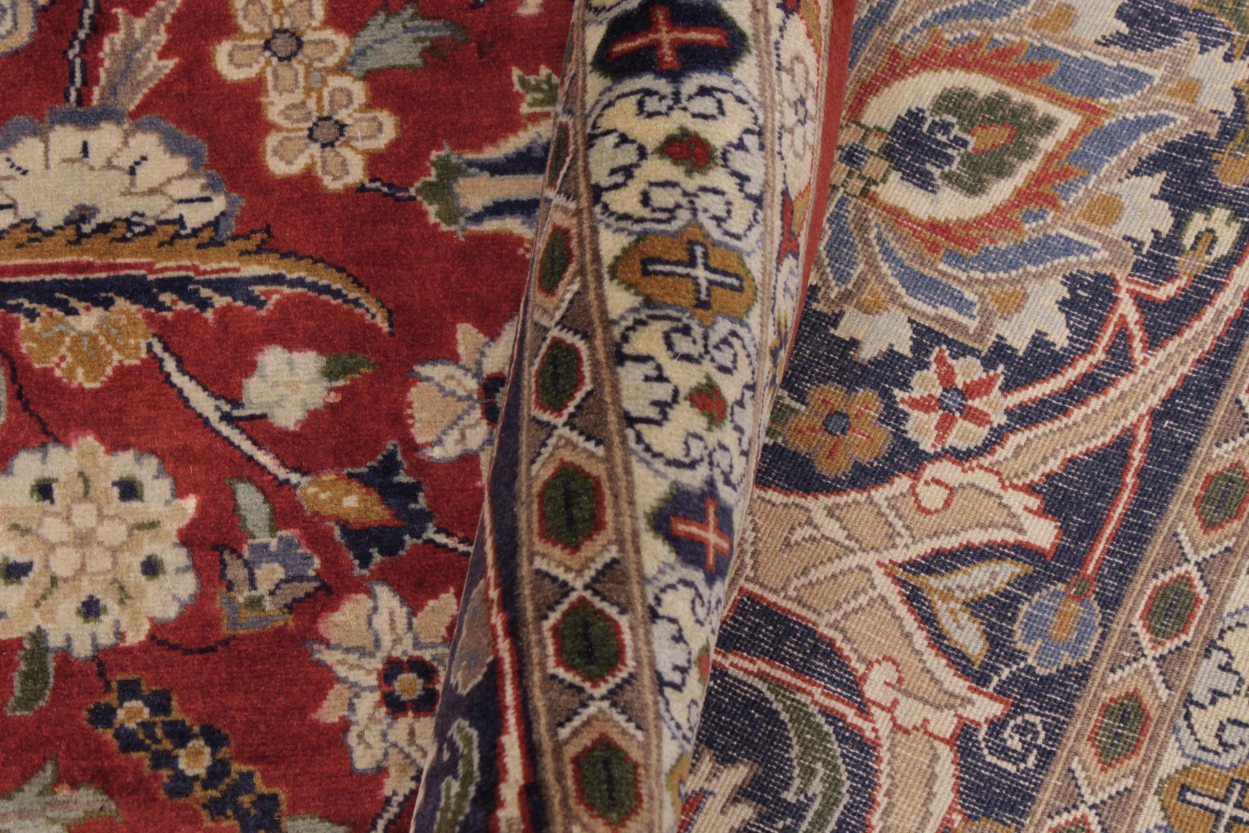 handmade Transitional Agra Tabriz Rust  Hand Knotted RECTANGLE 100% WOOL area rug 9x12