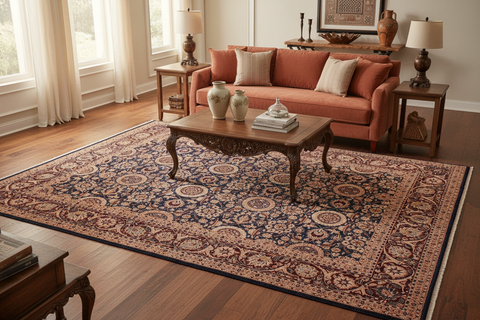 handmade Transitional Tabriz Blue Aubergine Hand Knotted RECTANGLE 100% WOOL area rug 9 x 12