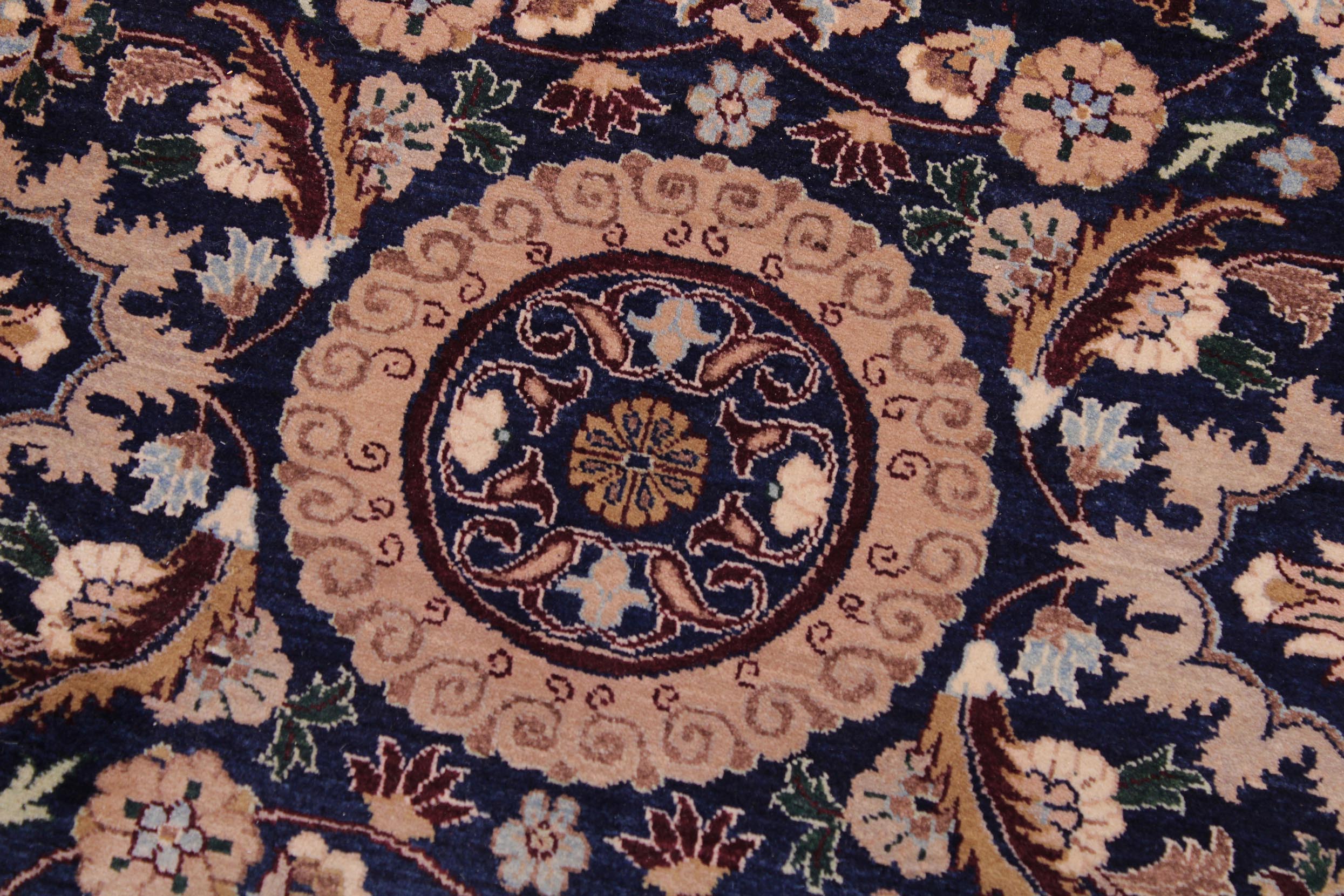 handmade Transitional Tabriz Blue Aubergine Hand Knotted RECTANGLE 100% WOOL area rug 9x12