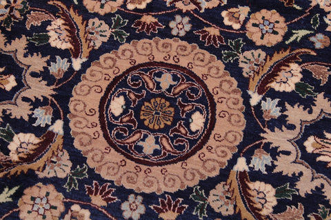 handmade Transitional Tabriz Blue Aubergine Hand Knotted RECTANGLE 100% WOOL area rug 9 x 12