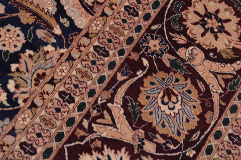 handmade Transitional Tabriz Blue Aubergine Hand Knotted RECTANGLE 100% WOOL area rug 9x12