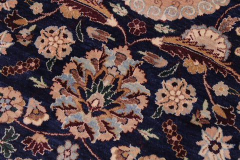 handmade Transitional Tabriz Blue Aubergine Hand Knotted RECTANGLE 100% WOOL area rug 9x12