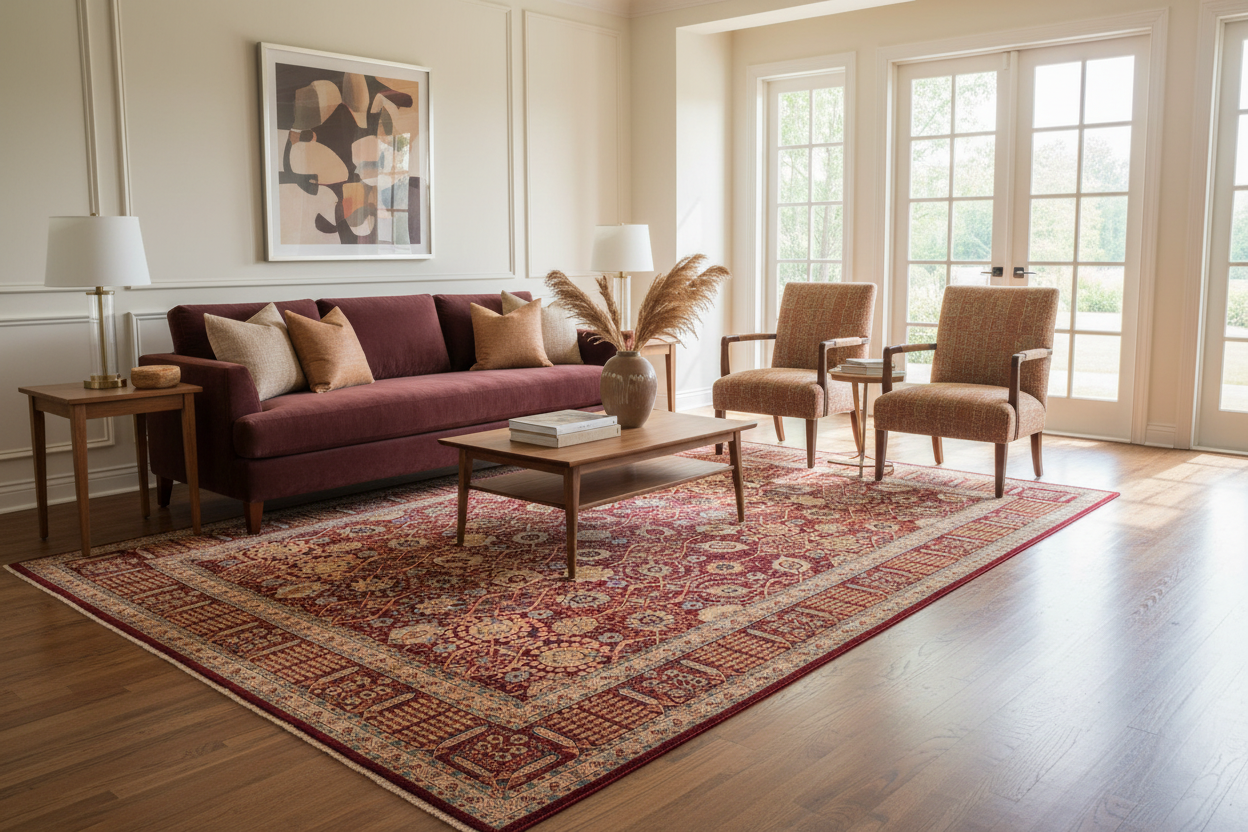 handmade Transitional Tabriz Drk. Red Drk. Red Hand Knotted RECTANGLE 100% WOOL area rug 9 x 13