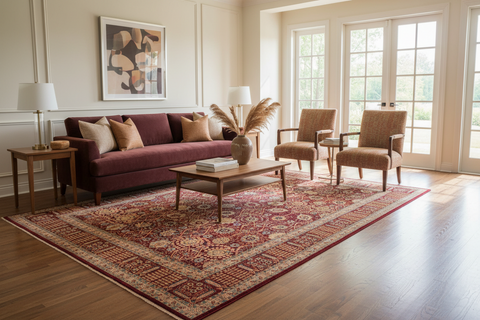 handmade Transitional Tabriz Drk. Red Drk. Red Hand Knotted RECTANGLE 100% WOOL area rug 9 x 13