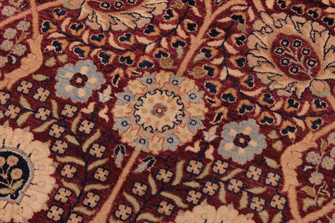 handmade Transitional Tabriz Drk. Red Drk. Red Hand Knotted RECTANGLE 100% WOOL area rug 9x13