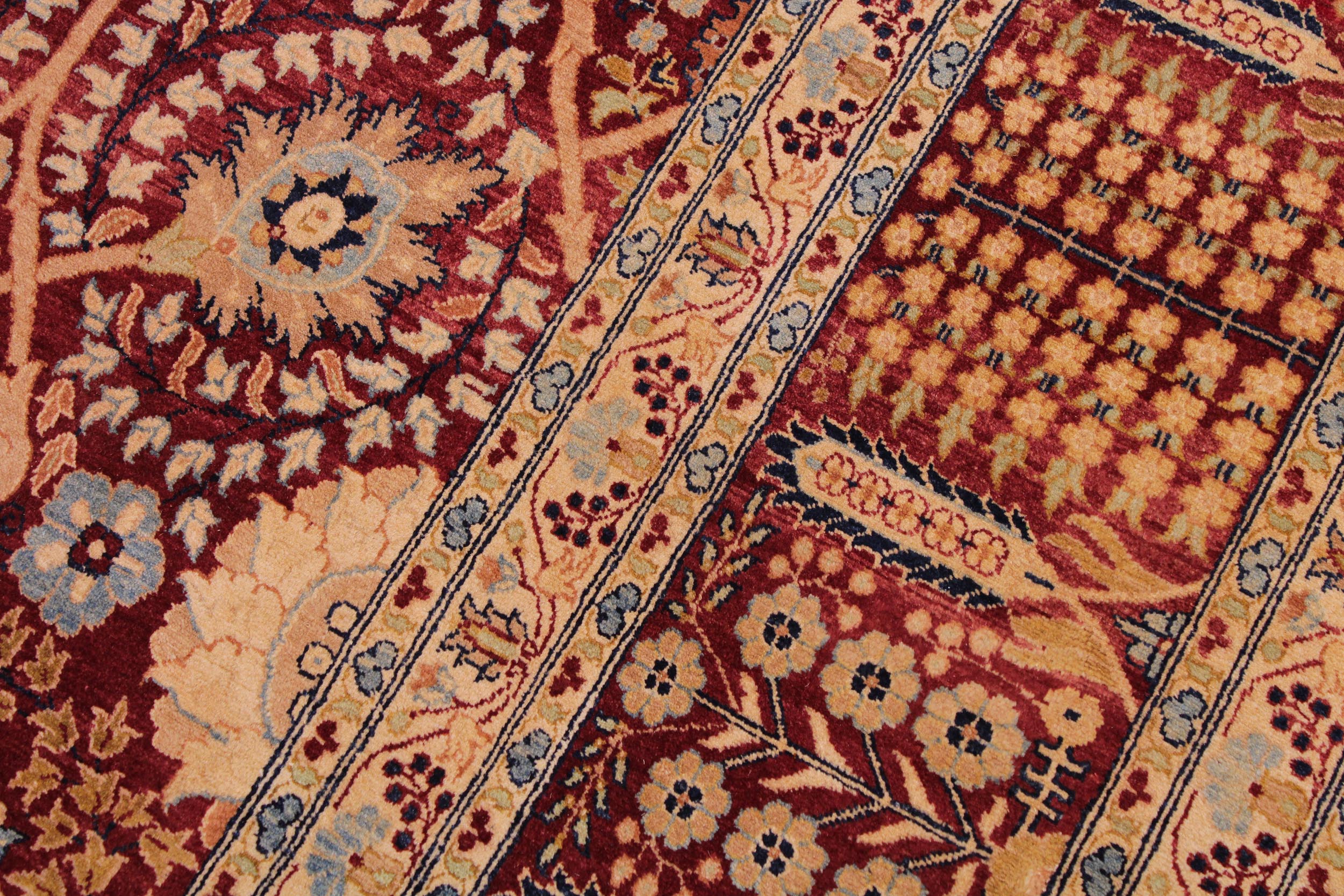 handmade Transitional Tabriz Drk. Red Drk. Red Hand Knotted RECTANGLE 100% WOOL area rug 9 x 13