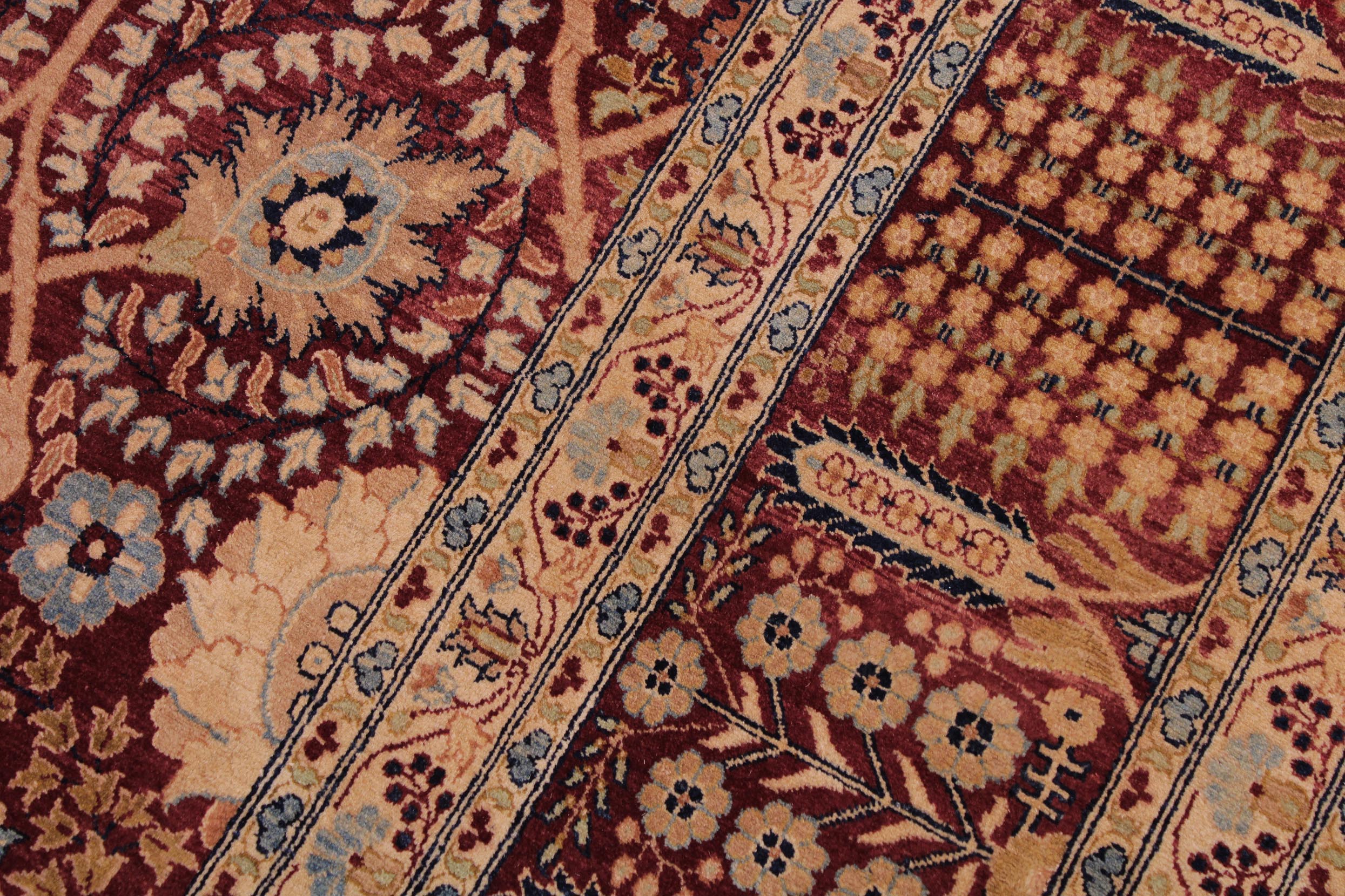 handmade Transitional Tabriz Drk. Red Drk. Red Hand Knotted RECTANGLE 100% WOOL area rug 9x13