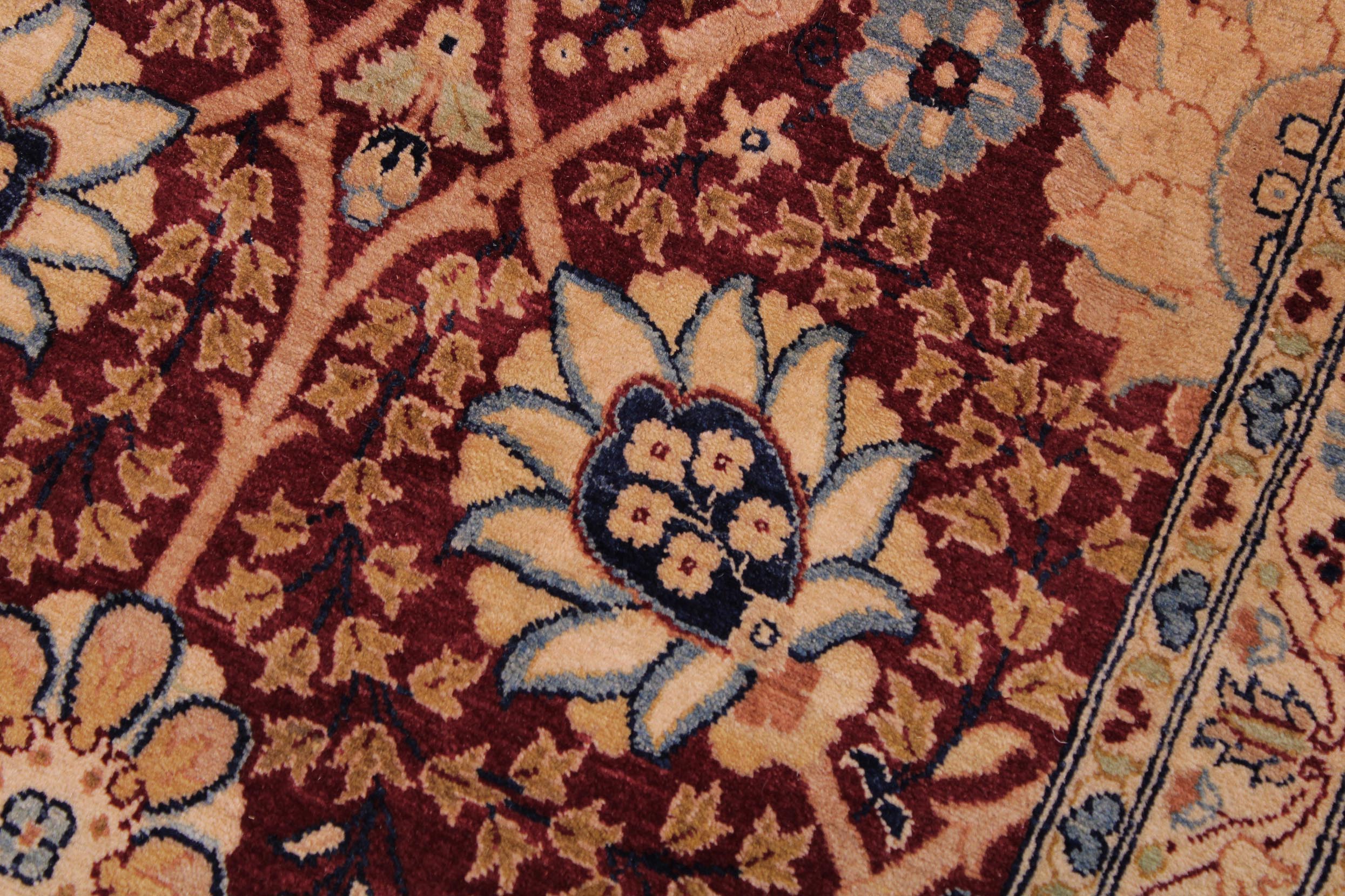 handmade Transitional Tabriz Drk. Red Drk. Red Hand Knotted RECTANGLE 100% WOOL area rug 9x13