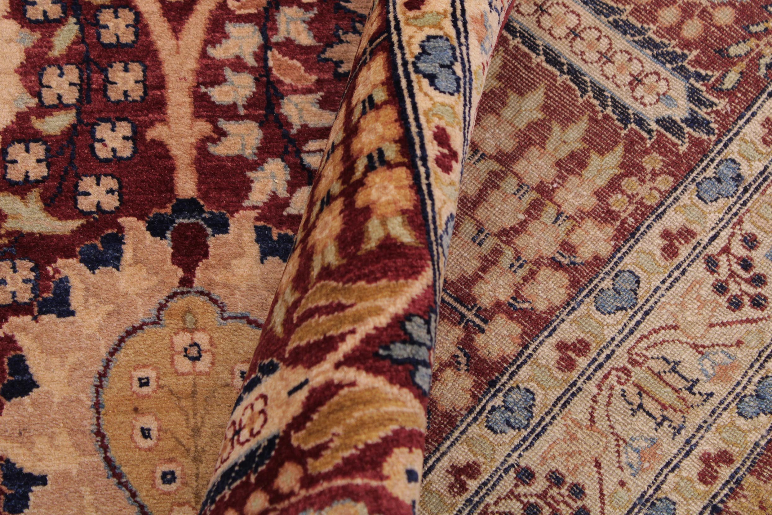 handmade Transitional Tabriz Drk. Red Drk. Red Hand Knotted RECTANGLE 100% WOOL area rug 9x13