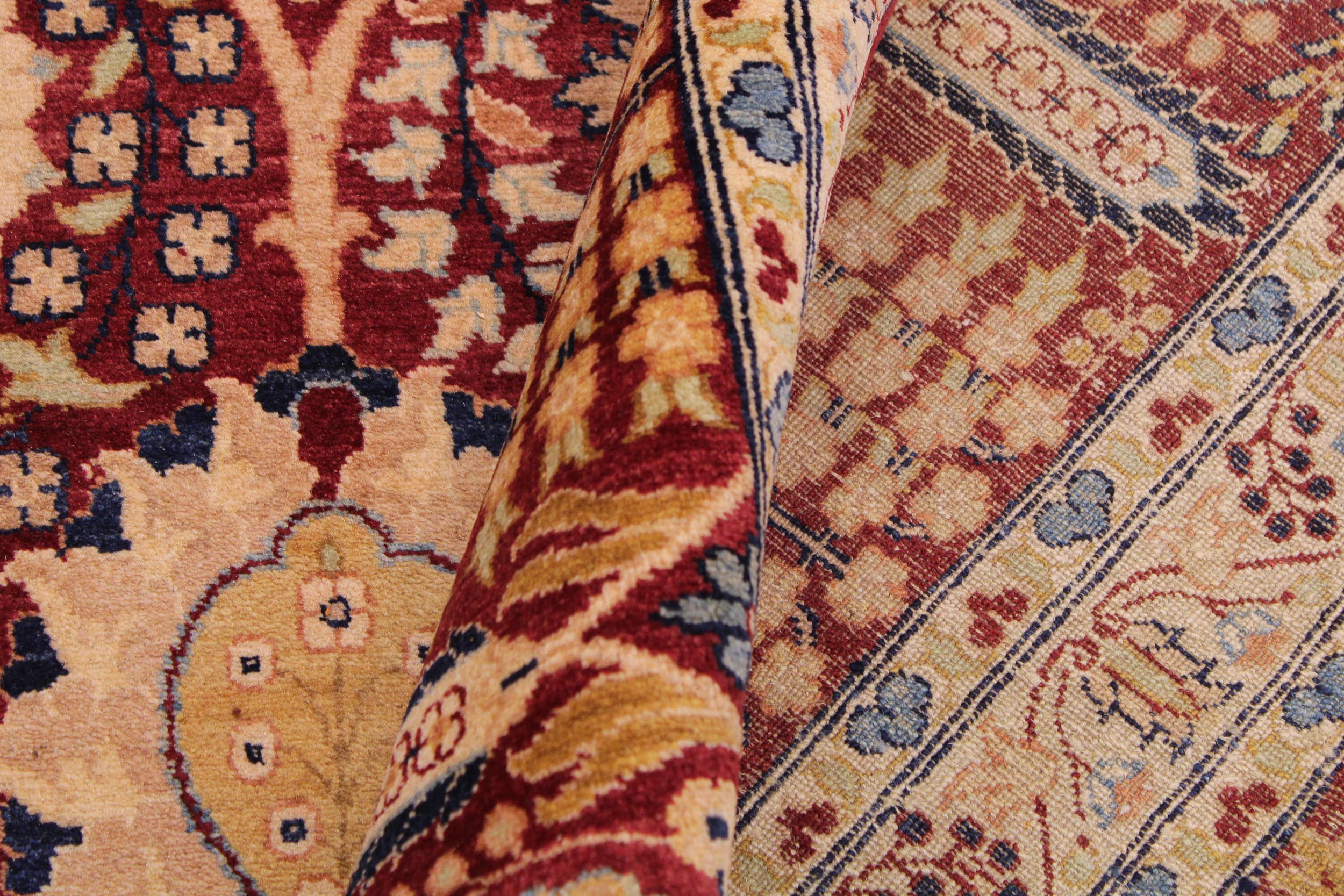 handmade Transitional Tabriz Drk. Red Drk. Red Hand Knotted RECTANGLE 100% WOOL area rug 9 x 13