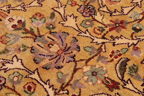 handmade Traditional Lahore Gold Drk. Red Hand Knotted RECTANGLE 100% WOOL area rug 9 x 12