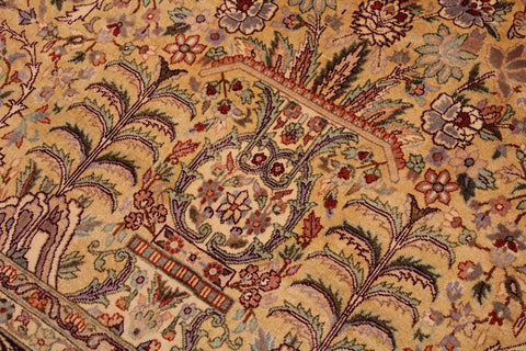 handmade Traditional Lahore Gold Drk. Red Hand Knotted RECTANGLE 100% WOOL area rug 9 x 12