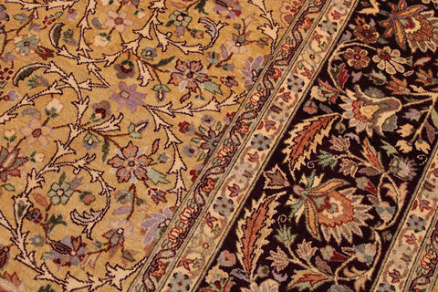handmade Traditional Lahore Gold Drk. Red Hand Knotted RECTANGLE 100% WOOL area rug 9 x 12