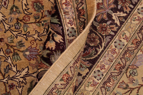 handmade Traditional Lahore Gold Drk. Red Hand Knotted RECTANGLE 100% WOOL area rug 9x12
