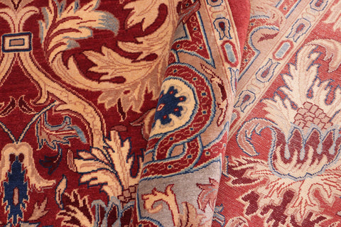 handmade Transitional Lahore Rust Rust Hand Knotted RECTANGLE 100% WOOL area rug 10' x 14'