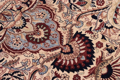 handmade Traditional  Ivory Red Hand Knotted RECTANGLE 100% WOOL area rug 10x14