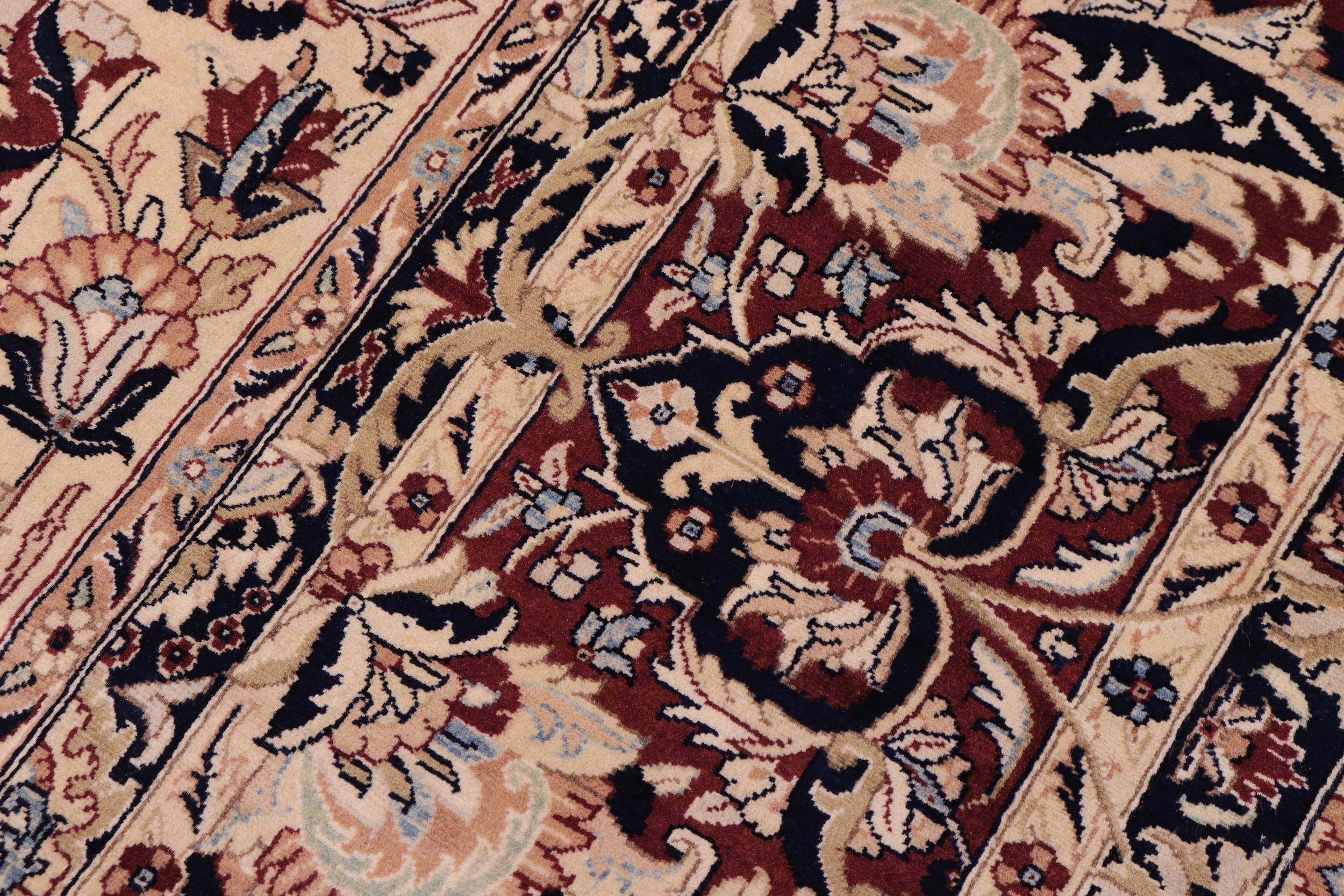 handmade Traditional  Ivory Red Hand Knotted RECTANGLE 100% WOOL area rug 10x14