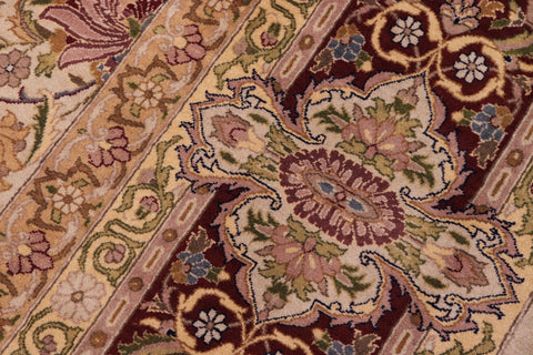 handmade Transitional Darwaish Tan Drk. Red Hand Knotted RECTANGLE 100% WOOL area rug 10x14