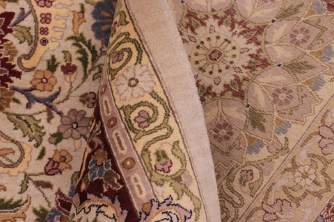 handmade Transitional Darwaish Tan Drk. Red Hand Knotted RECTANGLE 100% WOOL area rug 10x14