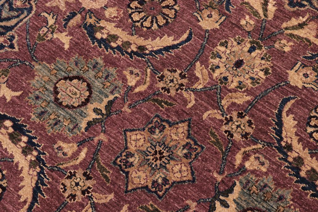 handmade Traditional Lahore Aubergine Blue Hand Knotted RECTANGLE 100% WOOL area rug 10'X14'