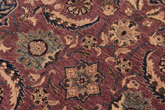 handmade Traditional Lahore Aubergine Blue Hand Knotted RECTANGLE 100% WOOL area rug 10'X14'