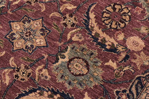 handmade Traditional Lahore Aubergine Blue Hand Knotted RECTANGLE 100% WOOL area rug 10'X14'