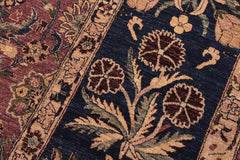 handmade Traditional Lahore Aubergine Blue Hand Knotted RECTANGLE 100% WOOL area rug 10'X14'