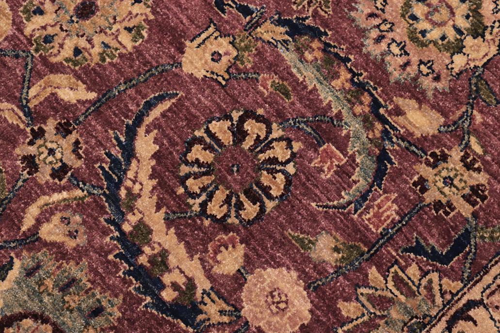 handmade Traditional Lahore Aubergine Blue Hand Knotted RECTANGLE 100% WOOL area rug 10'X14'