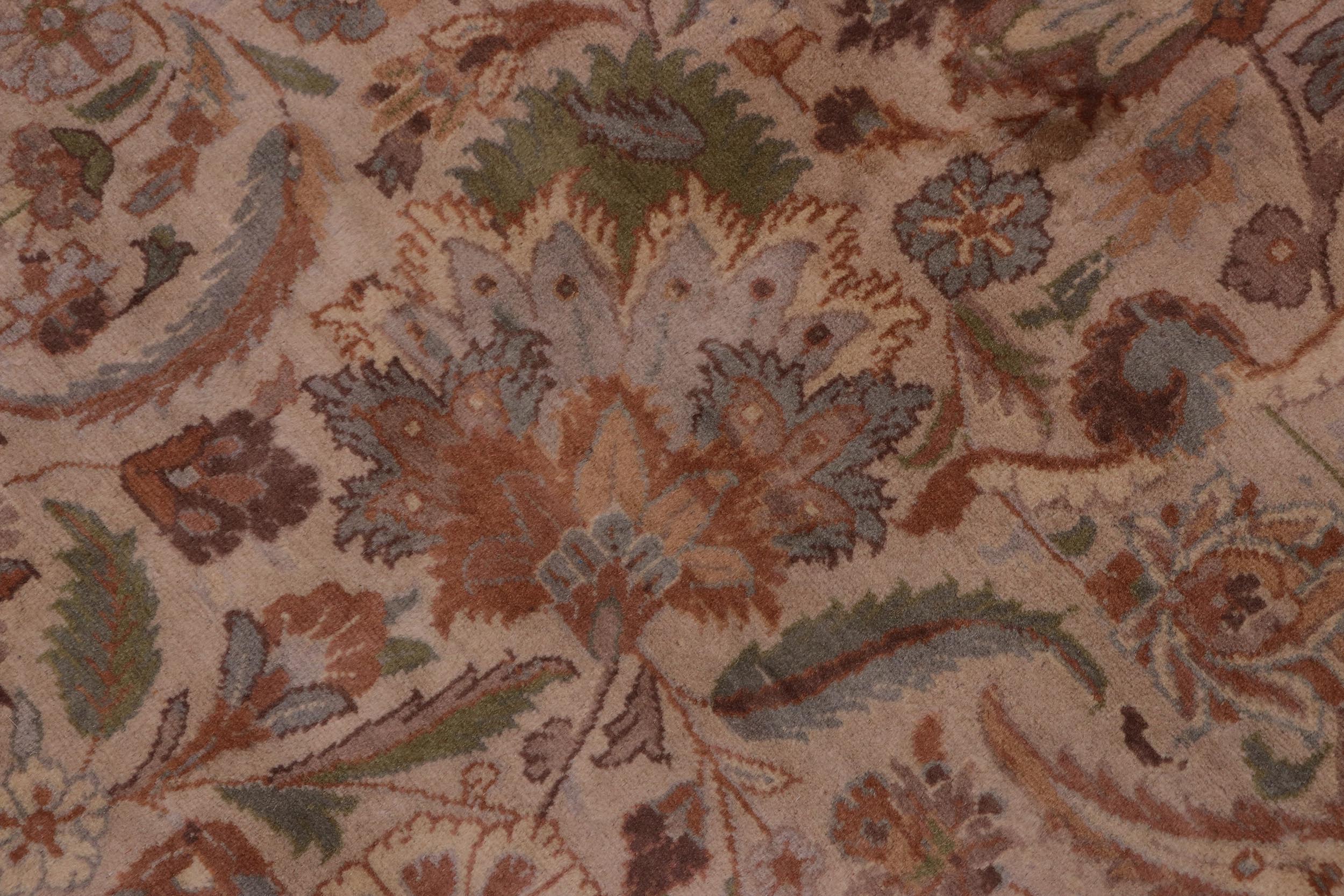 handmade Traditional  Tan Gold Hand Knotted RECTANGLE 100% WOOL area rug 10x15