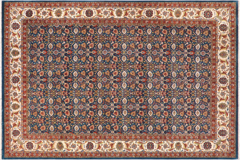 handmade Transitional Design Lt. Blue Ivory Hand Knotted RECTANGLE 100% WOOL area rug 10' x 14'