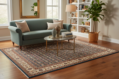 Turkish Knotted Istanbul Shyla Blue/Ivory Wool Rug - 9'10''X13'10''