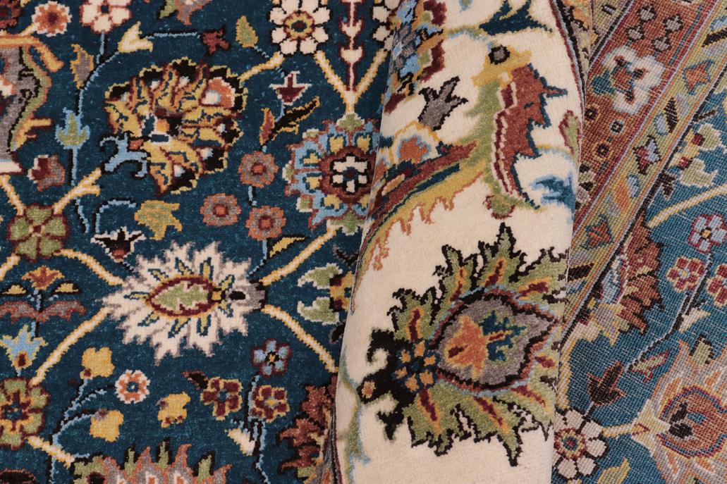 handmade Traditional Design Lt. Blue Ivory Hand Knotted RECTANGLE 100% WOOL area rug 10'X14'