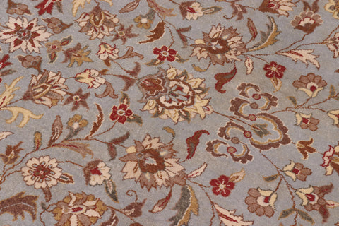 handmade Transitional  Lt. Blue Ivory Hand Knotted RECTANGLE 100% WOOL area rug 10' x 14'