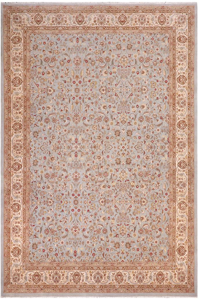 handmade Traditional  Lt. Blue Ivory Hand Knotted RECTANGLE 100% WOOL area rug 10'X14'